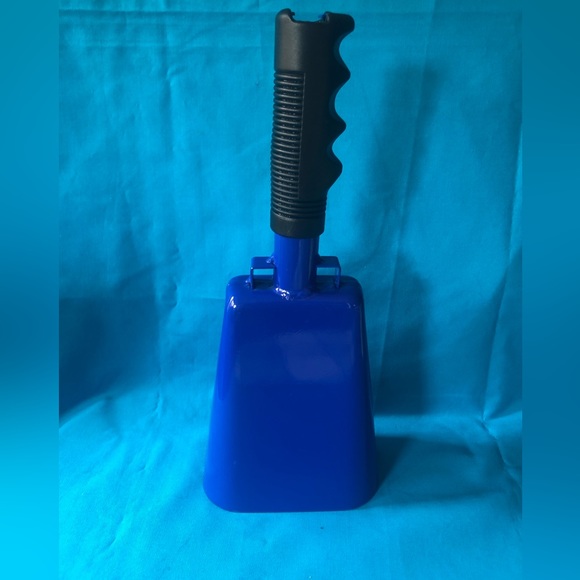 Blue Cowbell with Handle Noise Maker Football Game Sporting Event Cow Bell - Picture 1 of 5